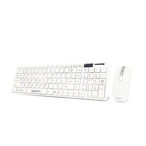 Kit Teclado e Mouse Multimedia Exbom Bk-s1000 Branco Branco Branco Branco