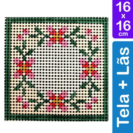 Kit Tela para Bordar 16x16 - 3203 Floral