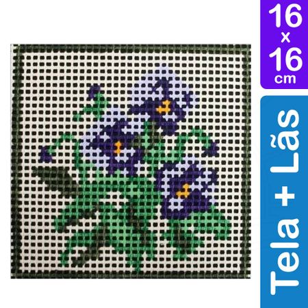 Kit Tela para Bordar 16x16 - 3201 Flores