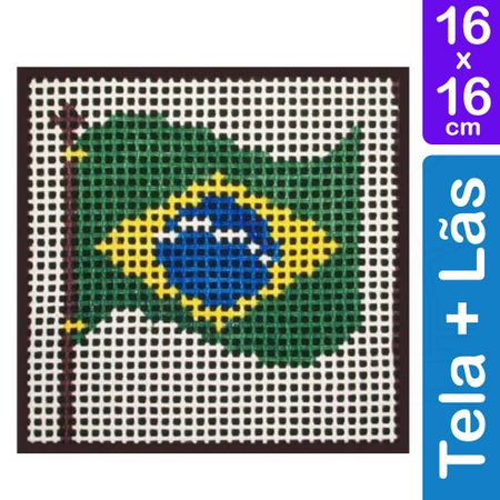 Kit Tela para Bordar 16x16 - 3217 Bandeira do Brasil