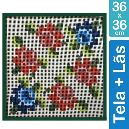 Kit Tela para Bordar 36x36 - 4403 Flores