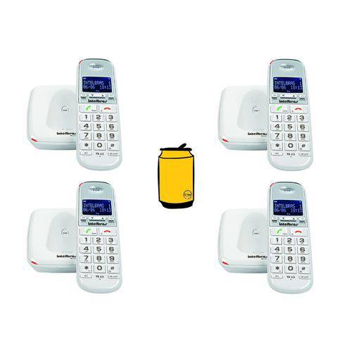 Kit Telefone Sem Fio com 3 Ramal Bina Id Chamadas Intelbras