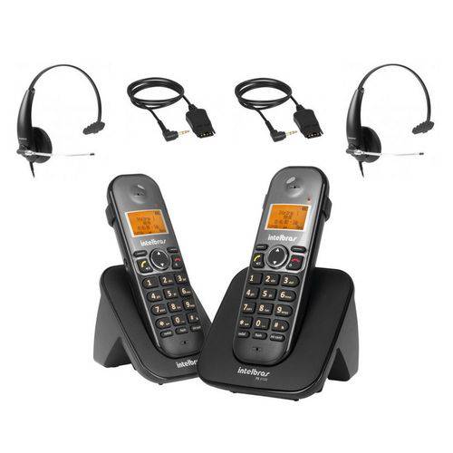 Kit Telefone Sem Fio com Ramal Ts 5122 com 2 Headset Ths 50 + Adaptador Intelbras