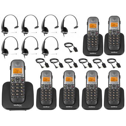 Kit Telefone Sem Fio Digital Ts 5120 + 6 Ramal Ts 5121 Dect 6.0 Viva Voz + Headset Ths 50 Intelbras