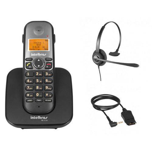 Kit Telefone Sem Fio TS 5120 com Headset CHS 60 Intelbras
