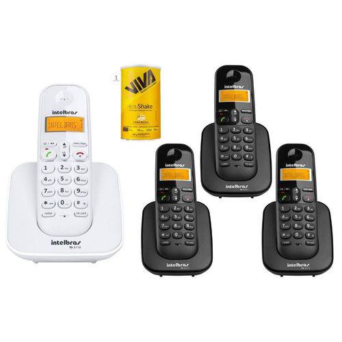 Kit Telefone Sem Fio Ts 3110 Bina 3 Ramal Ts 3111 Intelbras