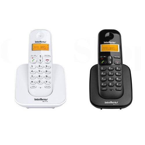 Kit Telefone Sem Fio TS 3110 Branco + Ramal TS 3111 Preto Intelbras