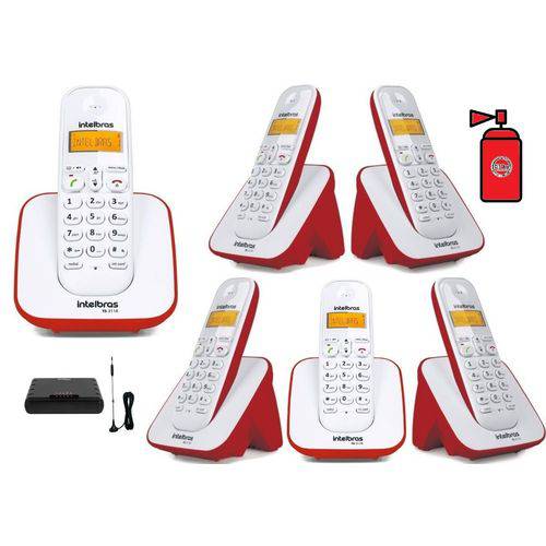 Kit Telefone Sem Fio Ts 3110 com 5 Ramal e Interface Celular