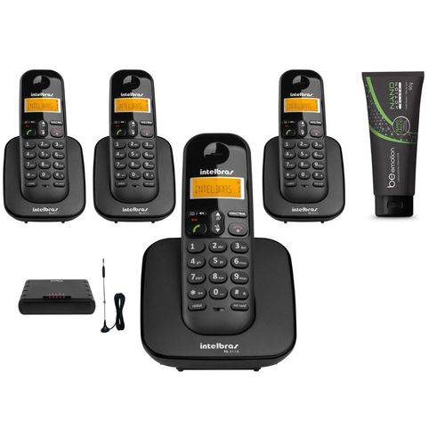 Kit Telefone Sem Fio Ts 3110 com 3 Ramal e Interface Celular