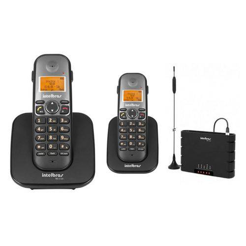 Kit Telefone Sem Fio Ts 5120 com Ramal Ts 5121 e Interface Celular Quad Band Itc 4100 Intelbras