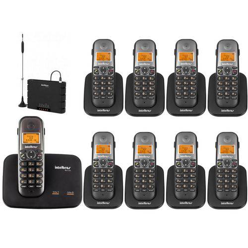 Kit Telefone Sem Fio Ts 5150 com 8 Ramal Ts 5121 e Interface Celular Quad Band Itc 4100 Intelbras