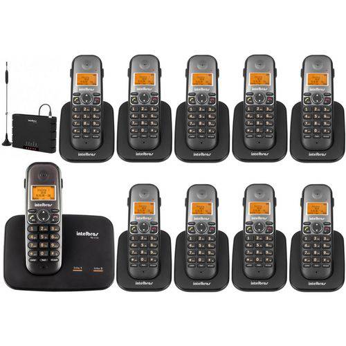 Kit Telefone Sem Fio Ts 5150 com 9 Ramal Ts 5121 e Interface Celular Quad Band Itc 4100 Intelbras