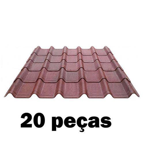 Kit Telha Onduline Onduvilla 1,06x0,40ml Vermelha Mesclada-20 Peças