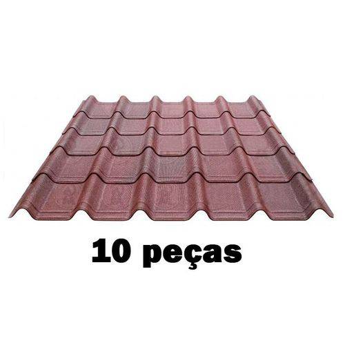 Kit Telha Onduline Onduvilla 1,06x0,40ml Vermelha Mesclada-10 Peças