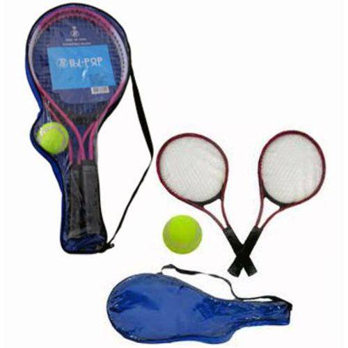 Kit Tenis com 2 Raquetes 52cm + Bolinha Colors