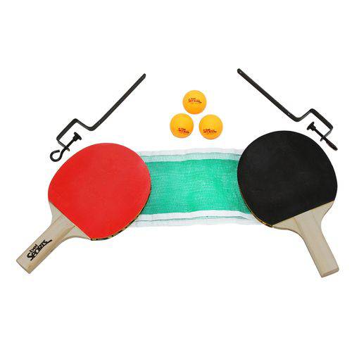 Kit Tenis de Mesa 2 Raquetes 3 Bolas e Rede Bel Sports