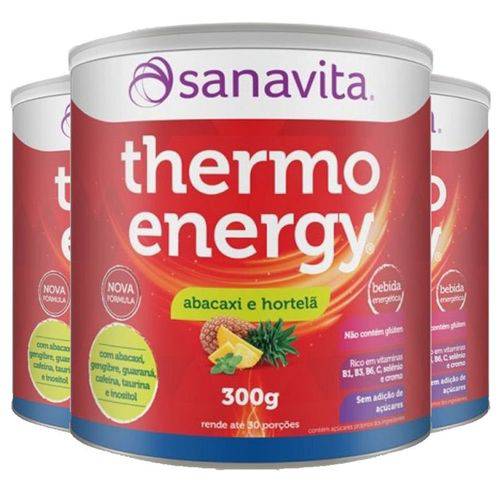 Kit 3 Thermo Energy Sanavita Abacaxi com Hortelã 300g