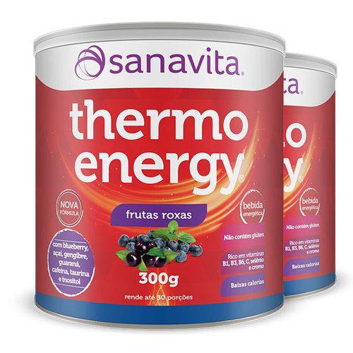 Kit 2 Thermo Energy Termogênico Sanavita 300g - Frutas Roxas