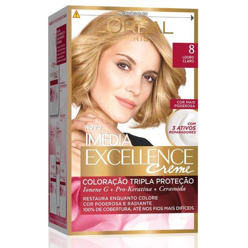 Kit Tintura Imédia Excellence L'Oréal Louro Claro 8