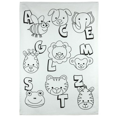 Kit Toalha Infantil para Colorir - Buettner - 6 a 8 Anos - Estampa Letras e Animais - Kit Letras e Animais