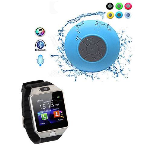 Kit Top Relógio Inteligente DZ09 Smart-Android-Chip + Caixa Som Bluetooth Prova D'agua