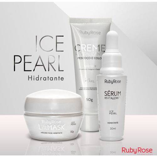 Kit Tratamento Facial Hidratação Ice Pearl Ruby Rose - Sérum + Máscara + Creme