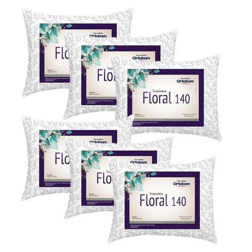 Kit Travesseiros Floral 140 Fios 06 Peças Estampado - Ortobom
