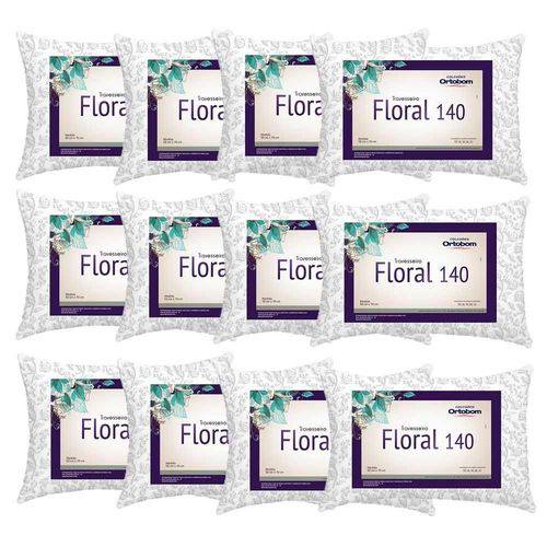 Kit Travesseiros Floral 140 Fios 12 Peças Estampado - Ortobom