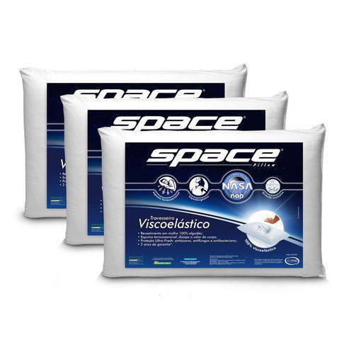 Kit 3 Travesseiros Nasa Viscoelástico Space NAP