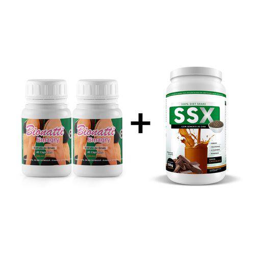Kit 2 Un Bionatti Emagry 40 Cps + Ssx Shake 500G Chocolate