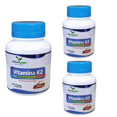 Kit 3 Unidades Vitamina K2 com 180 Cápsulas
