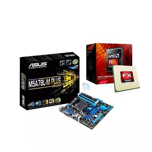 Kit Upgrade Placa Mãe Asus M5a78l-m Plus Usb3 Socket Am3+ Ddr3 + Processador Amd Fx8370e 3.3ghz (4.3 Ghz Max Turbo) 16mb Socket Am3+