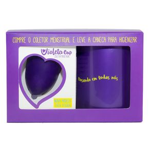 Kit Violeta Cup - Coletor Tipo B Violeta + Caneca Higienizador Kit