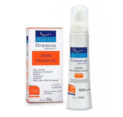 Kit Vitamina C Creme Firmness Intensive 30g Mousse de Limpeza Facial 150ml - Nupill