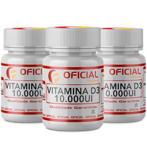 Kit 3 Vitamina D3 10.000Ui 60 Cápsulas