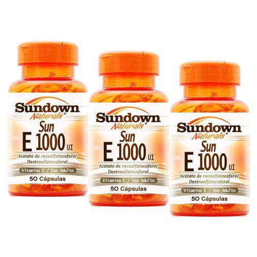 Kit 3 Vitamina e 1000 Ui Sundown 50 Cápsulas