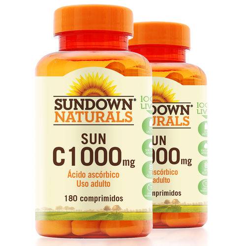 Kit 2 Vitaminas C 1000mg Sundown 180 Tablets
