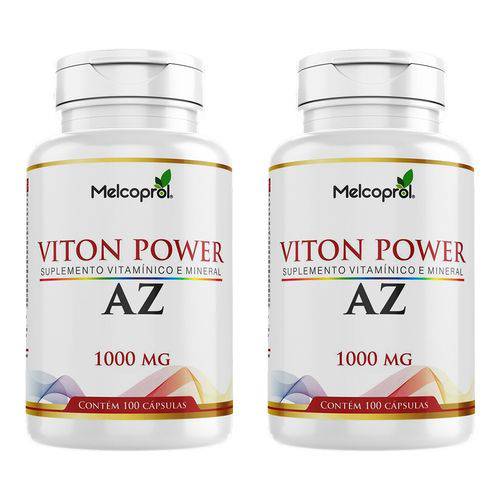 Kit 2 Viton Power Suplemento de Vitaminas e Minerais de Az 200 Cápsulas Melcoprol