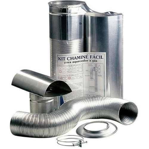 Kit Westaflex Chaminé Fácil para Aquecedor de Água 1,5 Metro 100x370 em Alumínio