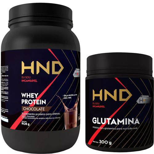 Kit Whey Protein 908g + Glutamina Ganho de Massa Musculação e Crossfit Atleta Amador Profissional