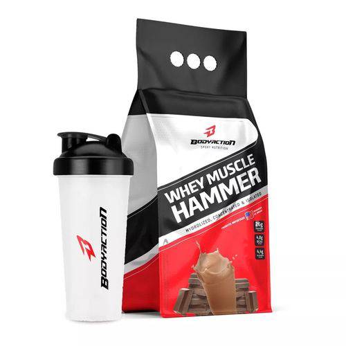 Kit Whey Protein Muscle Hammer 1,8kg + Coqueteleira - Body Action