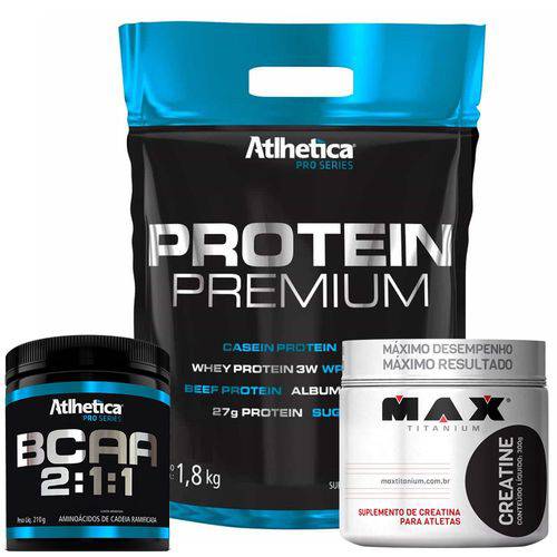 Kit Whey Protein Premium + Bcaa 2:1:1 210g + Creatina 300g