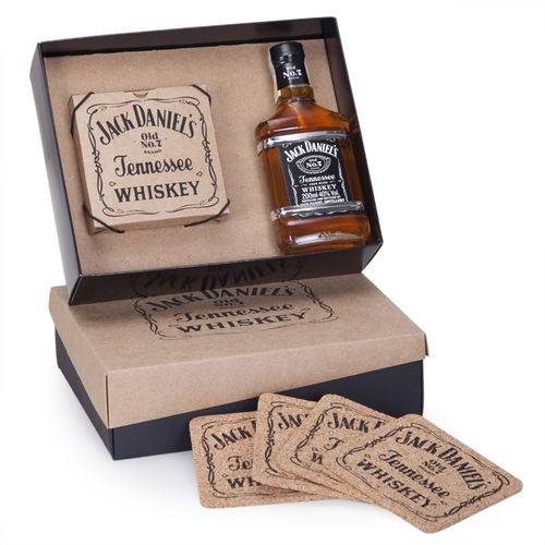 Kit Whiskey Jack Daniel´s + Cj com 4 Porta Copos