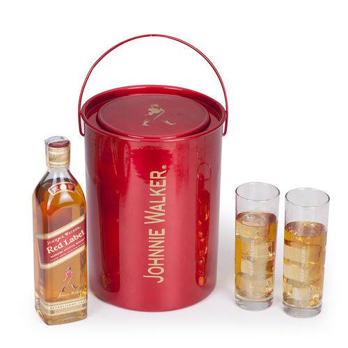 Kit Whisky Escocês Johnnie Walker Red Label 500ml + 2 Copos e Geleira (SQ14885)