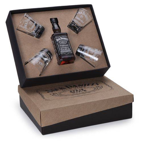 Kit Whisky Jack Daniel's + 4 Copos Personalizados (SQ14897K)