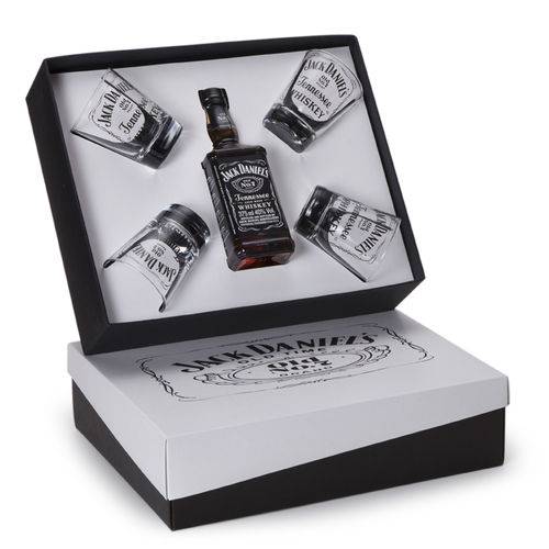 Kit Whisky Jack Daniel's 375ml + 4 Copos Personalizados (SQ14897)