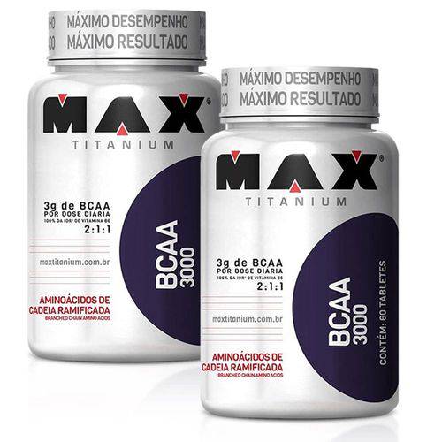 Kit 2x Bcaa 3000 - Max Titanium - 60 Tabletes - Aminoácido