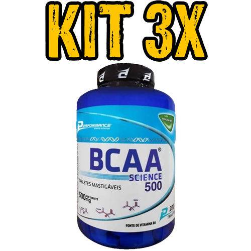 Kit 3x Bcaa Science 500 Peppermint - 200 Tabs