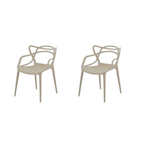 Kit 2x Cadeira Design Alegra Master Philippe Starck Fendi Polipropileno Cozinhas Aviv Fratini