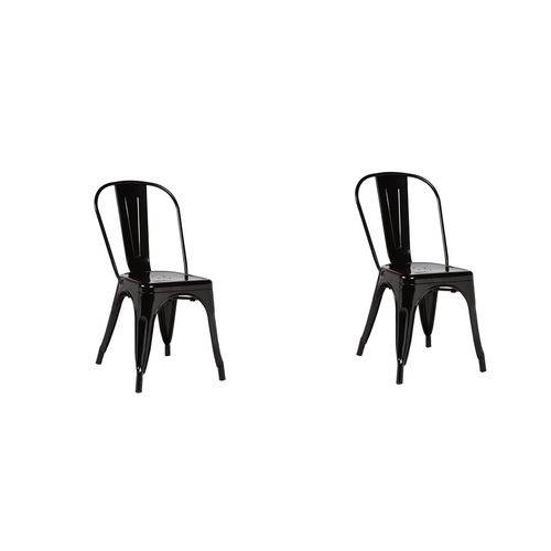 Kit 2x Cadeira Design Tolix Iron Francesinha Xavier Pauchard Preto Cozinhas Berlin Fratini